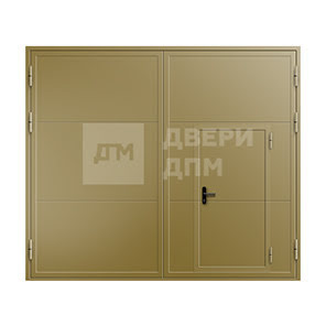Огнестойкие ворота с распашным механизмом и калиткой ВПМ-15