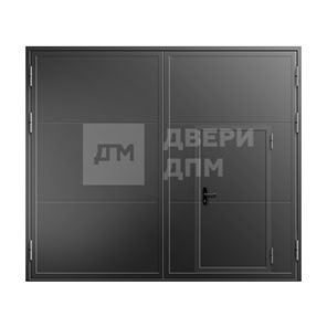 Противопожарные гаражные ворота EI-60 с калиткой ВПМ-96